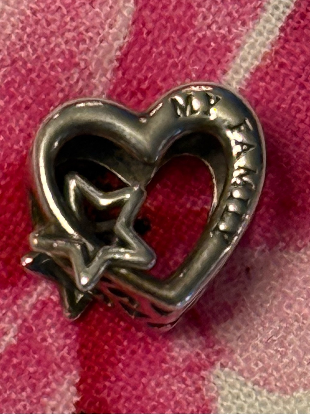 ❤️❤️ Pandora Openwork Family Heart Star Sterling Charm My Family My Universe